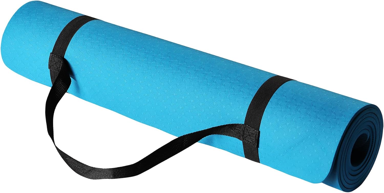 Thick Yoga Mat - 1/4 Inch Thick TPE Exercise Yoga