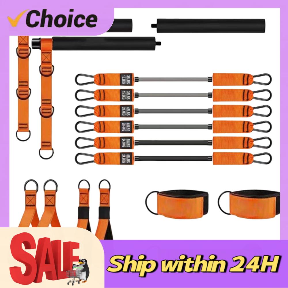 Yoga Fitness Bar - Portable Exercise Pilates Bar W/ Resistance