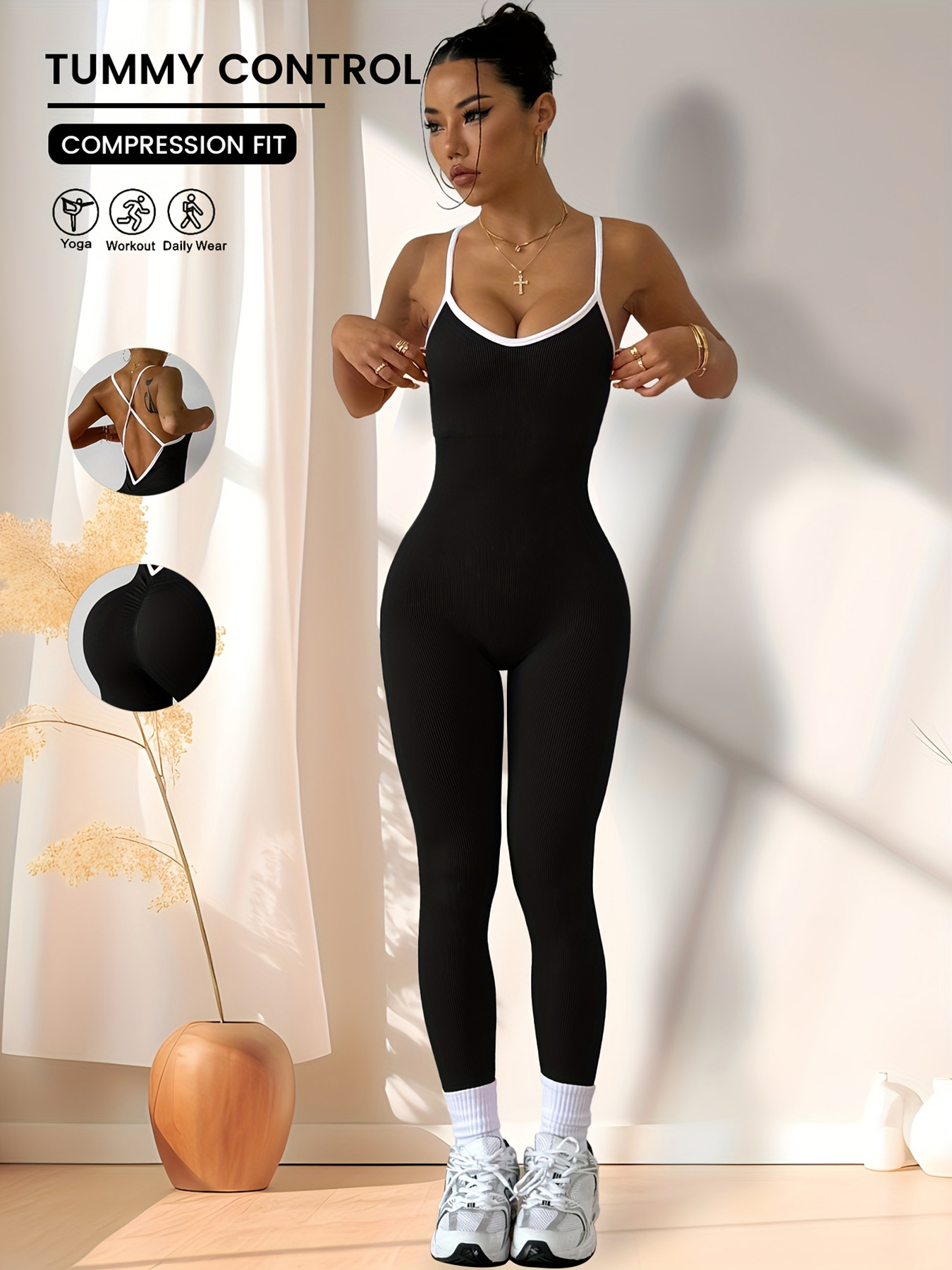 Yoga Fitness Girl - CZGUKE Girls Pink Sports Jumpsuit Running