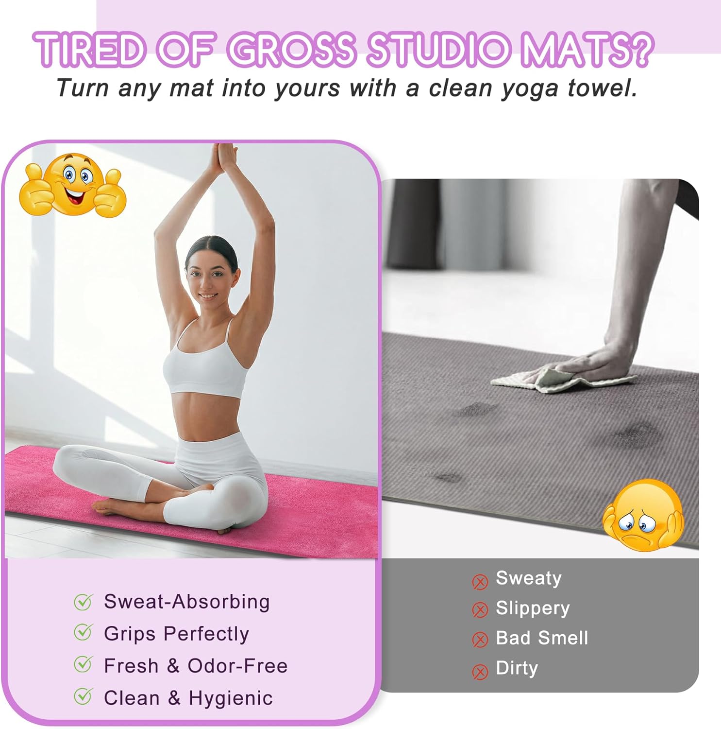 Yoga Mat Towel, Extra Thick 60 – обзор и цена Thick Yoga Mat