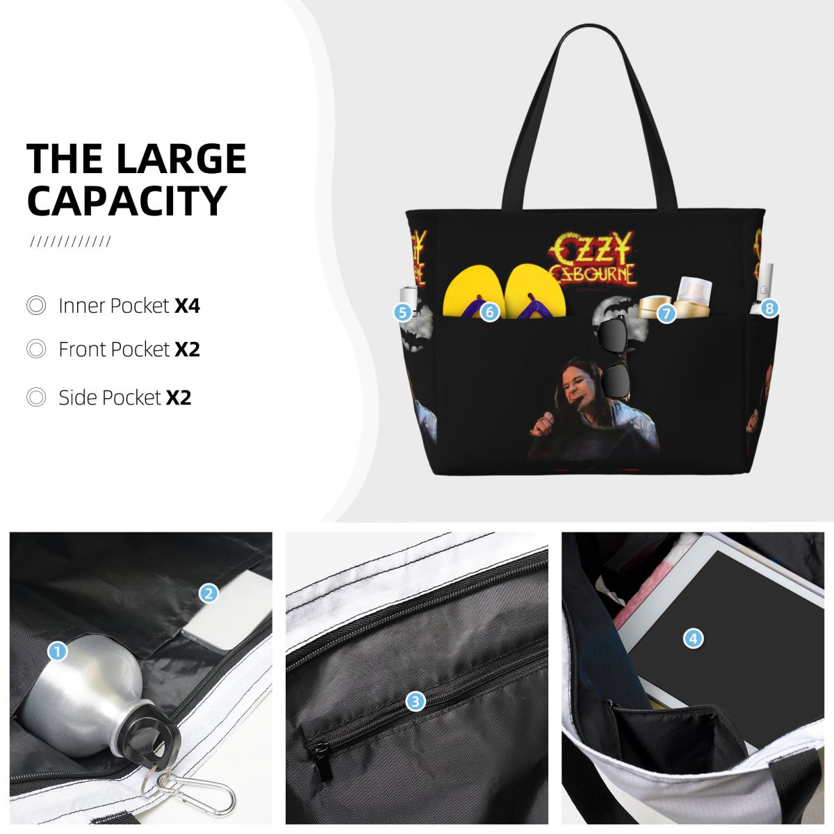 Ozzy Osbourne Merch Beach Tote – обзор и цена Yoga Fitness Merch