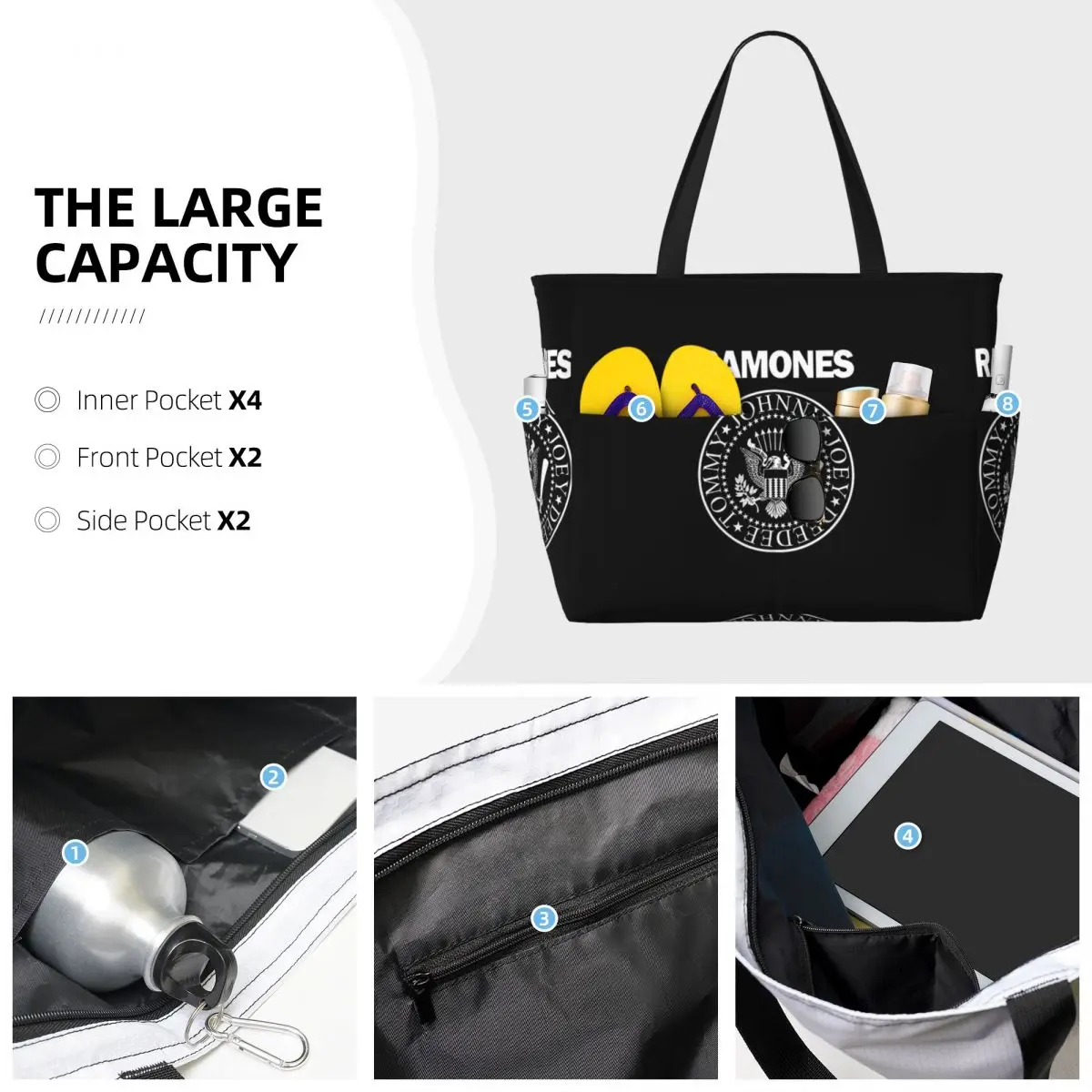 The Ramone Merch Beach Tote Ba – обзор и цена Yoga Fitness Merch