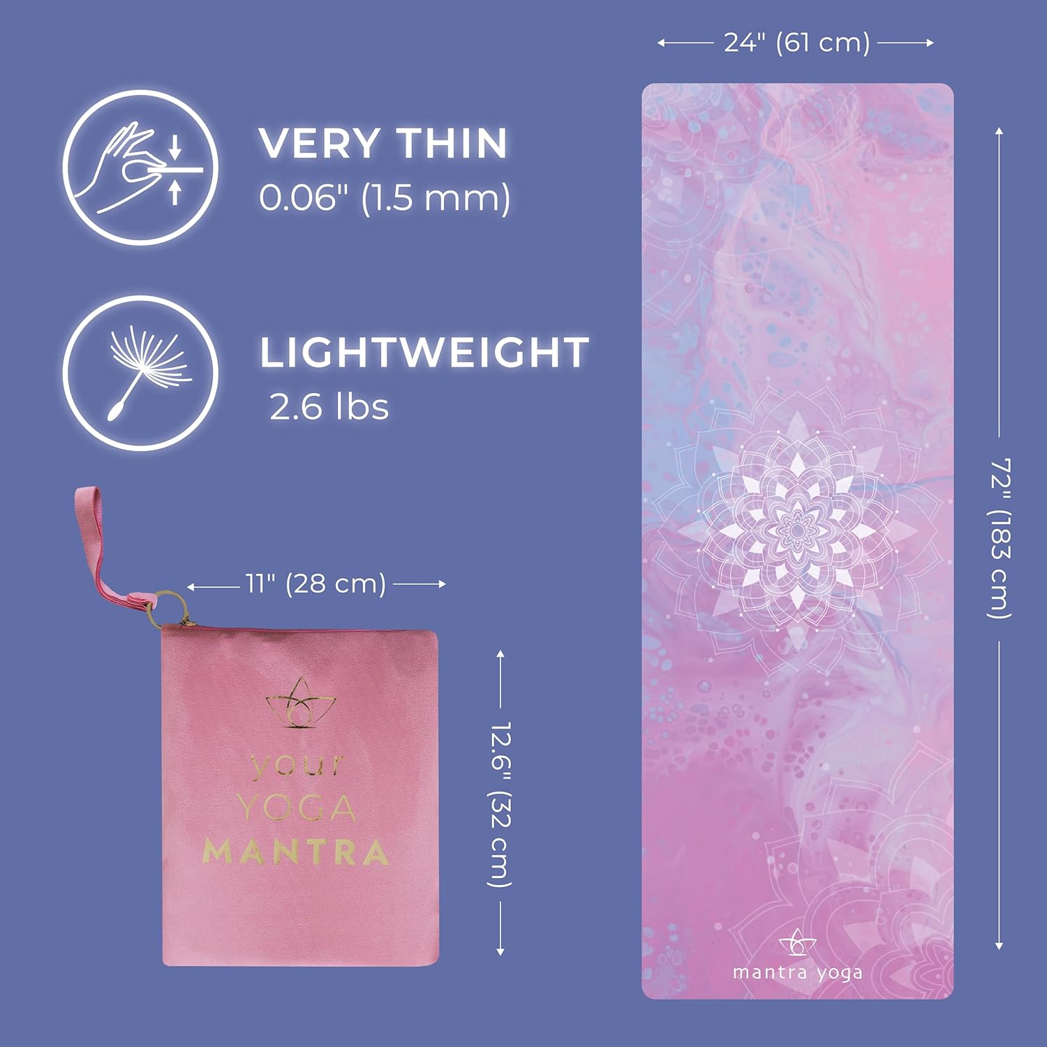 Foldable Travel Yoga Mat with  – обзор и цена Thick Yoga Mat
