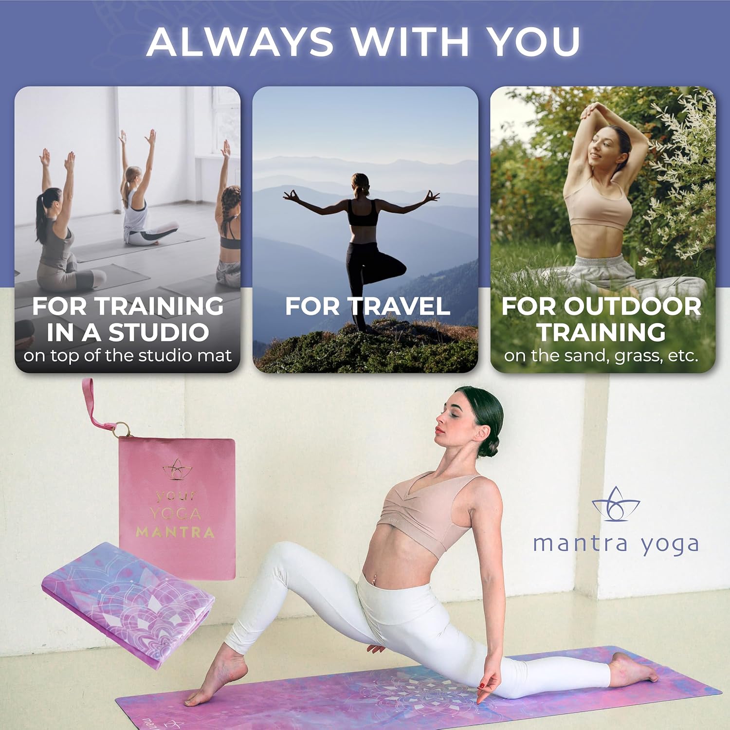 Foldable Travel Yoga Mat with  – обзор и цена Thick Yoga Mat